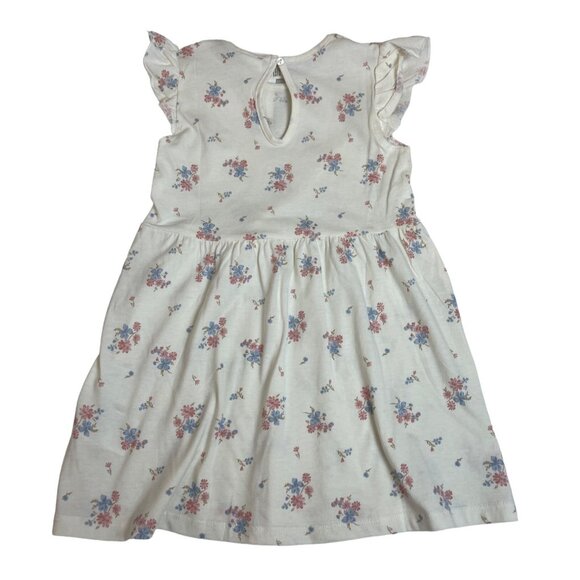 H&M Toddler Girls Floral Print Cream Dress With Ruffled Sleeves Size 3T - New - Picture 2 of 7